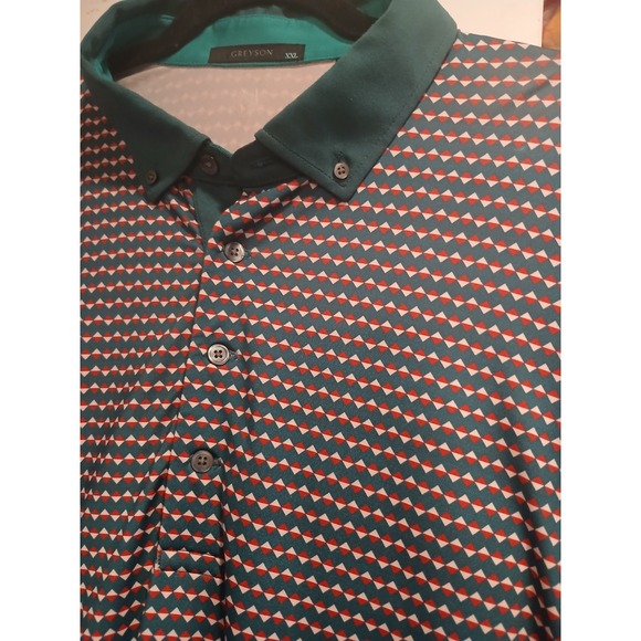 Greyson Other - Greyson Men's XXL Golf Polo Short Sleeve Geometric Red Green Polyester